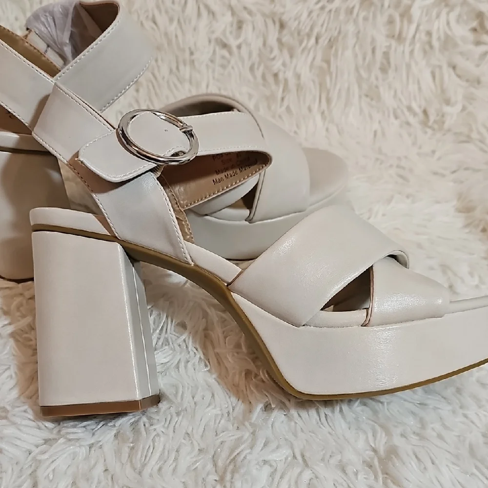 Journee Collection Beige Platform Sandals